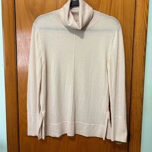 Banana Republic Cream Cowl Neck Sweater Lightweight 100% Merino Wool Size S